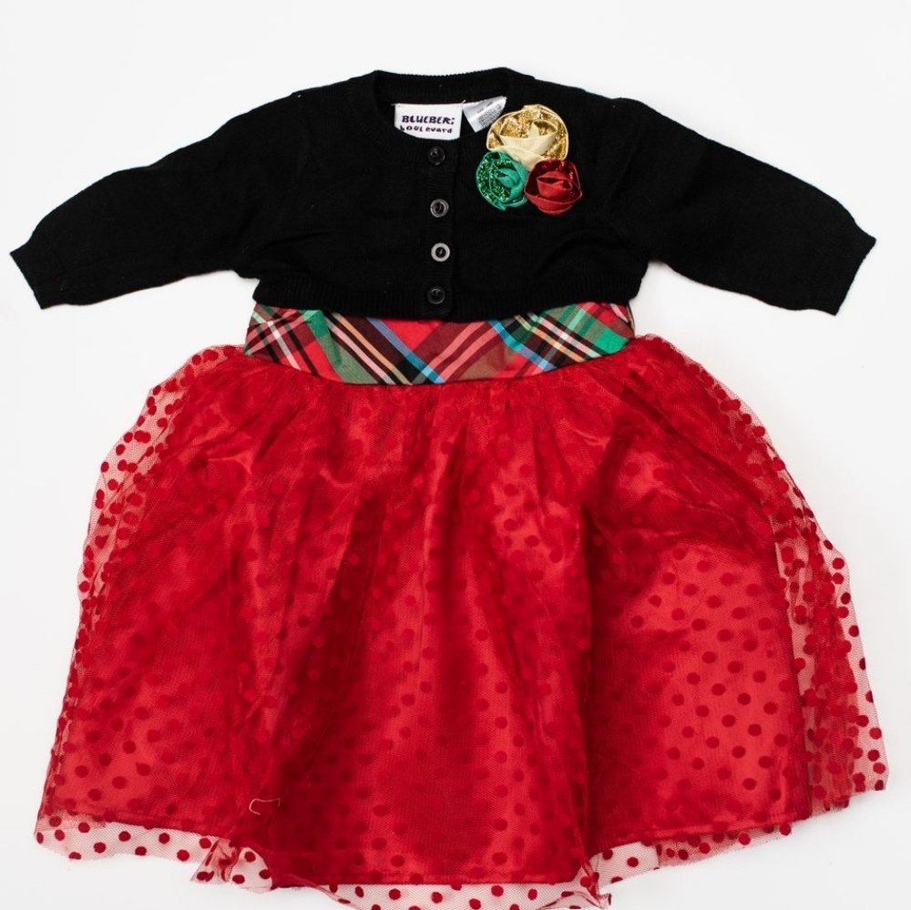 Blueberi Blvd Baby Girl Dress & Shrug Set